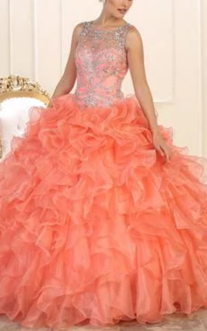 Quinceanera, sweet 16, engagement ball gown dress 