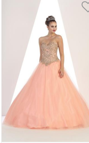 Quinceanera, sweet 16, engagement ball gown dress 