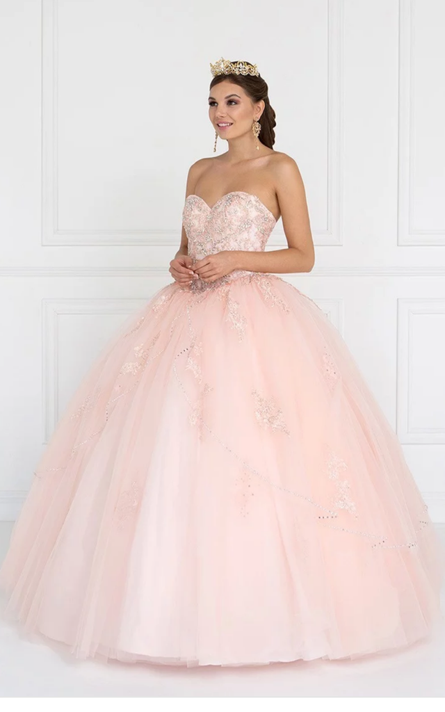 Quinceanera, sweet 16, engagement ball gown dress 