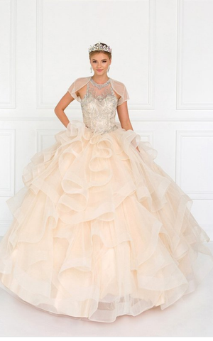 Quinceanera, sweet 16, engagement ball gown dress 