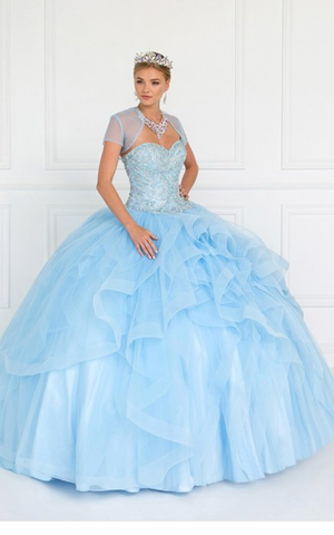 Quinceanera, sweet 16, engagement ball gown dress 