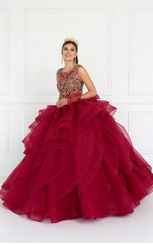 Quinceanera, sweet 16, engagement ball gown dress 