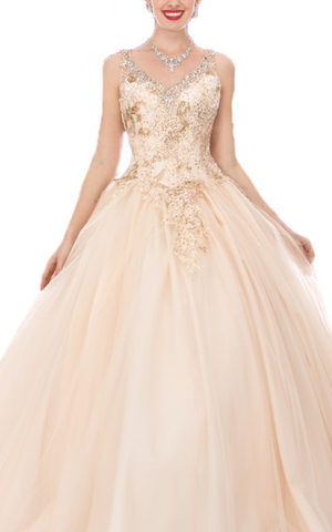 Quinceanera, sweet 16, engagement ball gown dress 