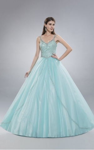 Quinceanera, sweet 16, engagement ball gown dress 