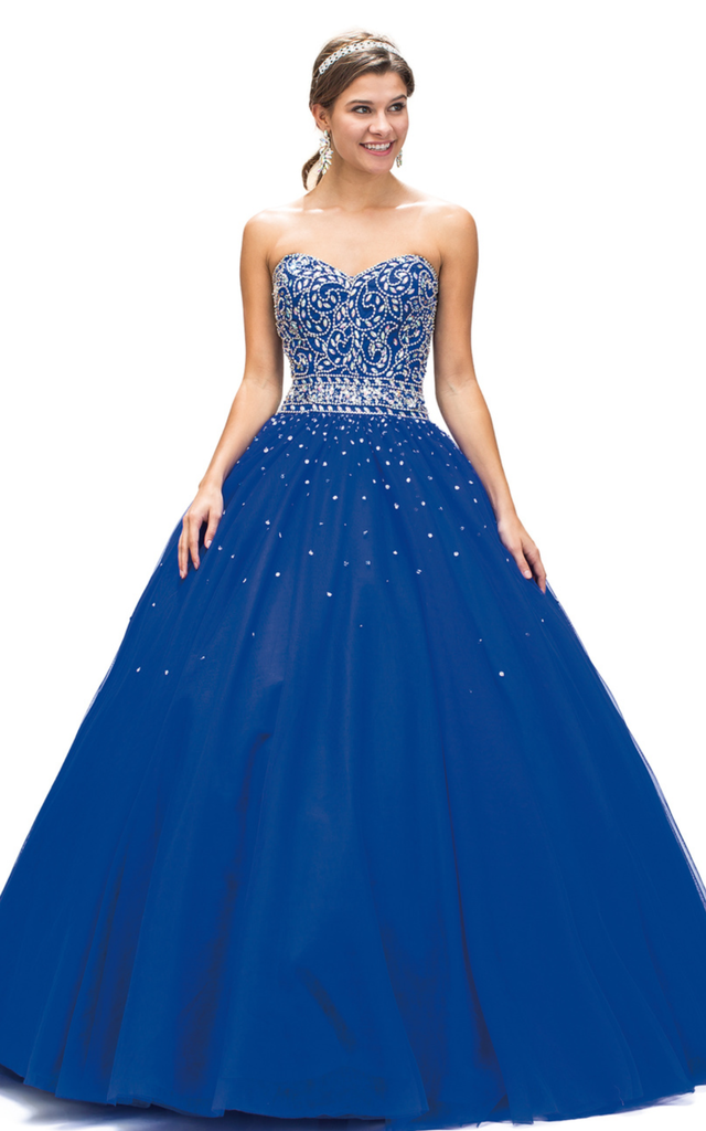 Quinceanera sweet 16 engagement ball gown dress blue – Bela Bridal
