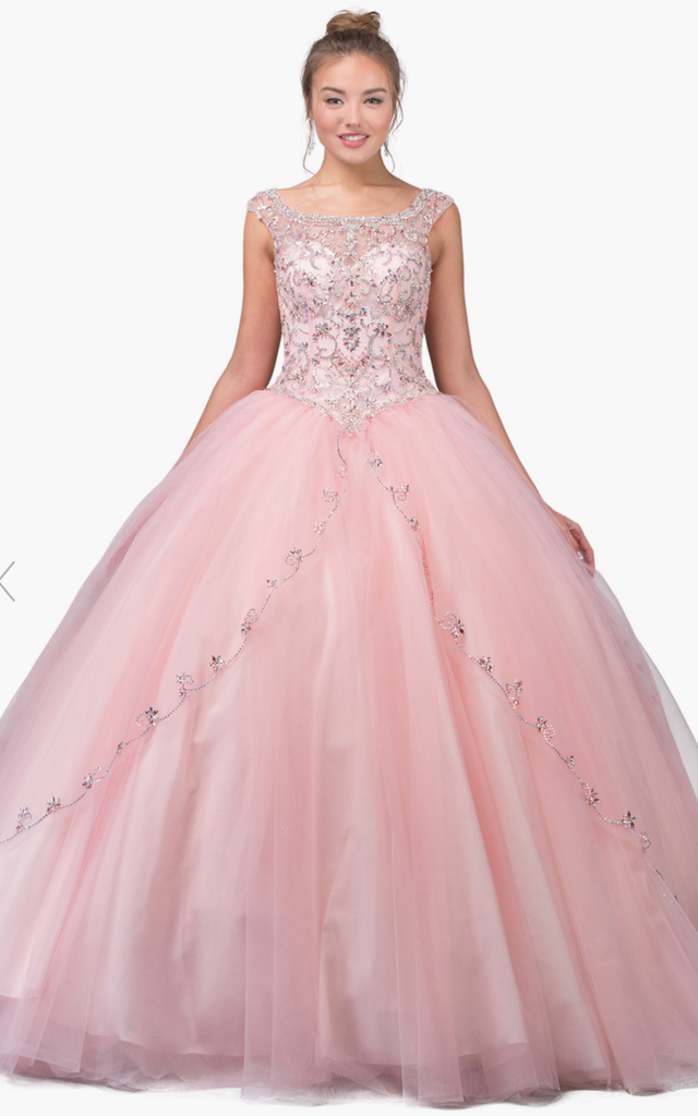 Quinceanera, sweet 16, engagement ball gown dress 