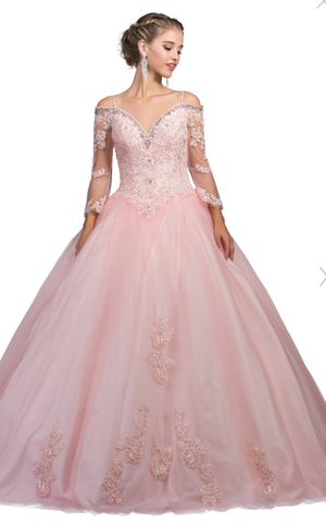 Quinceanera, sweet 16, engagement ball gown dress 