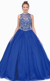 Quinceanera, sweet 16, engagement ball gown dress royal blue