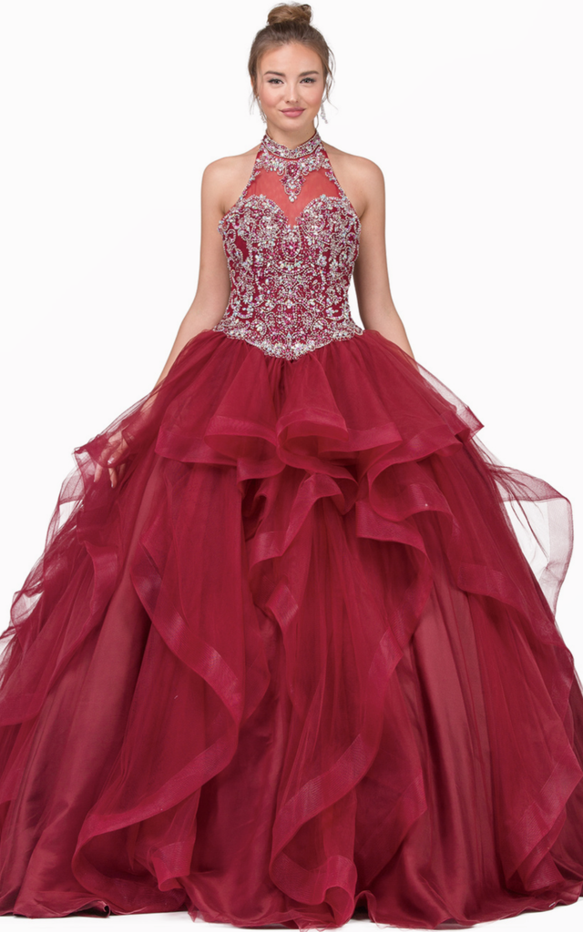 Quinceanera, sweet 16, engagement ball gown dress 