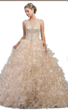 Quinceanera, sweet 16, engagement ball gown dress 