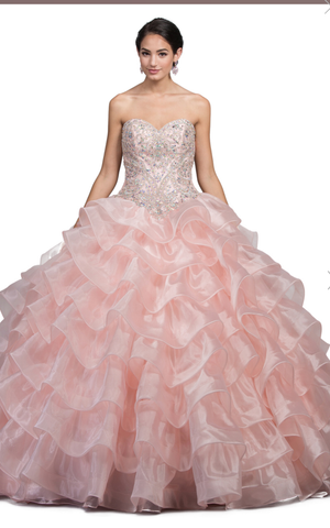 Quinceanera, sweet 16, engagement ball gown dress 