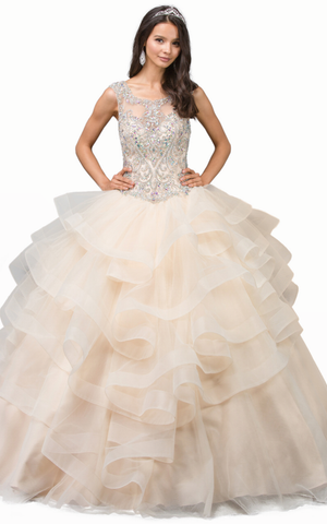 Quinceanera, sweet 16, engagement ball gown dress 