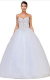 Quinceanera, sweet 16, engagement ball gown dress royal blue