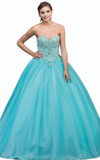 Quinceanera, sweet 16, engagement ball gown dress royal blue