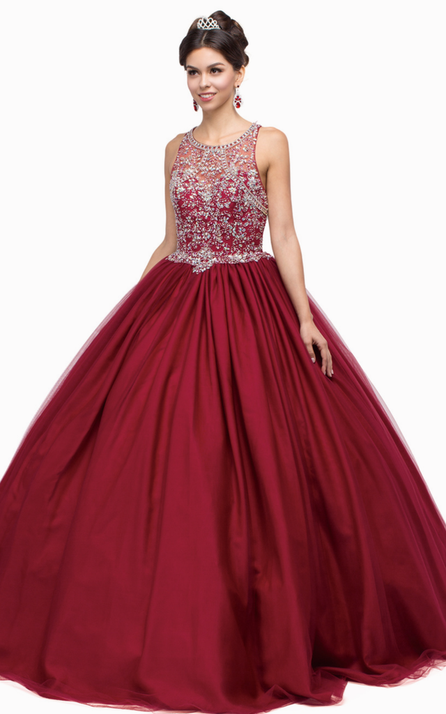 Quinceanera, sweet 16, engagement ball gown dress 