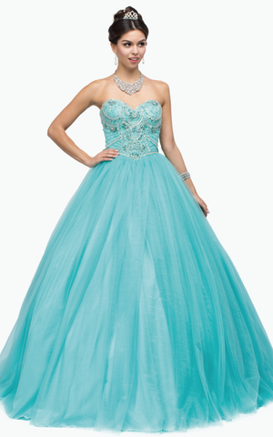 Quinceanera, sweet 16, engagement ball gown dress 