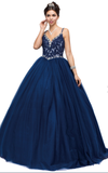 Quinceanera, sweet 16, engagement ball gown dress royal blue