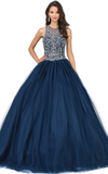 Quinceanera, sweet 16, engagement ball gown dress royal blue