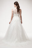 Wedding dress lace A-line ball gown SLEEVELESS, BATEAU NECK, A-LINE