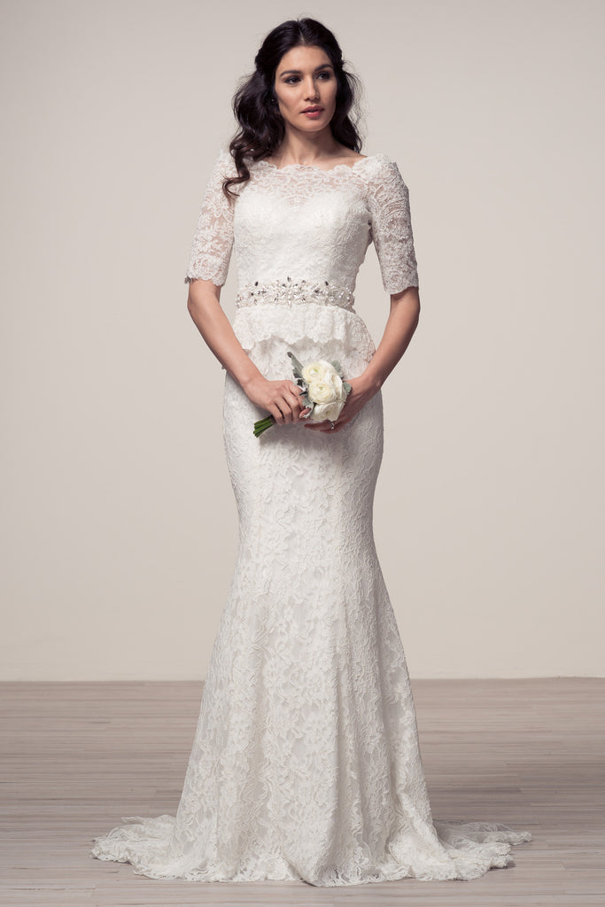 Wedding dress lace 3/4 SLEEVE, BATEAU NECK, MERMAID Wedding dress lace 3/4 SLEEVE, BATEAU NECK, MERMAID