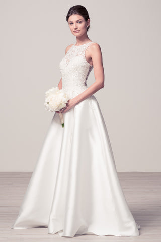 Wedding dress lace A-line ball gown SCOOP NECK, SLEEVELESS, A-LINE