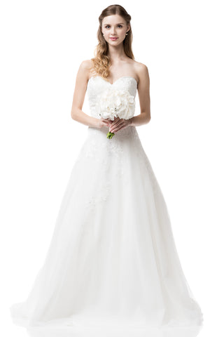 Wedding dress lace A-line ball gown STRAPLESS, SWEETHEART NECK, A-LINE