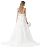 Wedding dress lace A-line ball gown STRAPLESS, SWEETHEART NECK, A-LINE