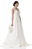 Wedding dress lace A-line ball gown CAP SLEEVE, V-NECK, A-LINE