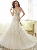 Sophia Tolli satin Wedding Dress tulle lace A-line trumpet.