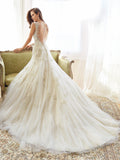 Sophia Tolli satin Wedding Dress tulle lace A-line trumpet.