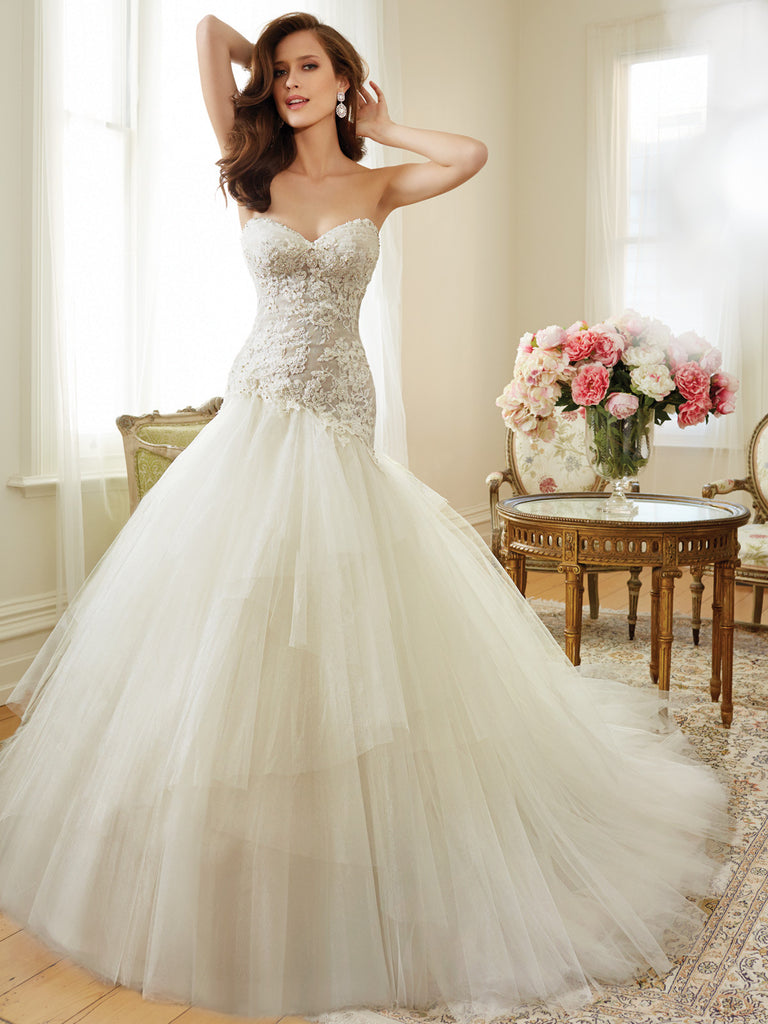 Sophia Tolli A-line Wedding Dress tull and lace mermaid trumpet ball gown