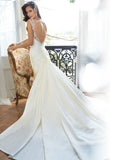 Sophia Tolli Wedding Dress satin lace mermaid trumpet with cap sleeves ball gown