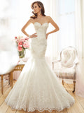 Sophia Tolli strapless sweetheart neckline  Wedding Dress lace and tulle mermaid trumpet ball gown