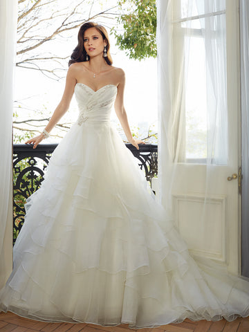 Sophia Tolli Wedding Dress organza, strapless sweetheart neckline ball gown