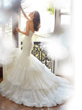 Sophia Tolli strapless scalloped sweetheart neckline Wedding Dress tulle, lace mermaid trumpet gown