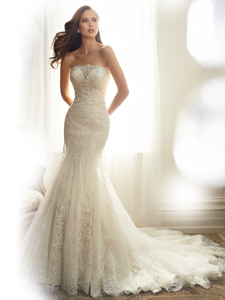 Sophia Tolli Wedding Dress satin lace mermaid trumpet ball gown Sophia Tolli Wedding Dress satin lace mermaid trumpet ball gown