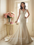 Sophia Tolli Off-the-Sholder Satin Mermaid Wedding Gown