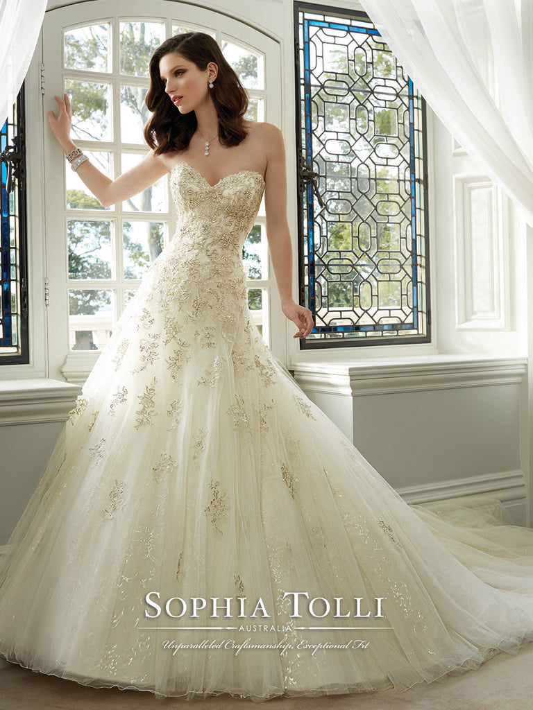 Sophia Tolli Wedding Dress satin lace mermaid trumpet ball gown – Bela Bridal