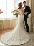 Sophia Tolli Off the Sholder Tulle allover Lace Trumpet Wedding Gown