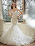 Sophia Tolli Wedding Dress satin lace mermaid trumpet  gown