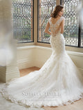 Sophia Tolli Wedding Dress satin lace mermaid trumpet  gown