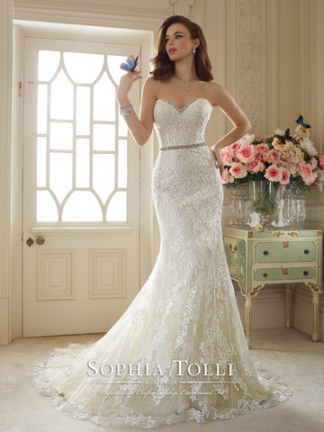 Sophia Tolli Wedding Dress tulle all over lace mermaid trumpet