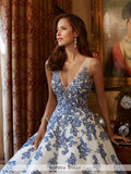 Sophia Tolli sleeveless light tulle over sparkling sequin full A-line wedding gown