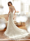 Sophia Tolli misty tulle soft trumpet with lightly hand-beaded lace wedding gown