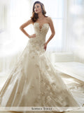 Sophia Tolli Strapless Paris Satin A-Line With Deep Plunging Sweetheart Neckline  Wedding Gown