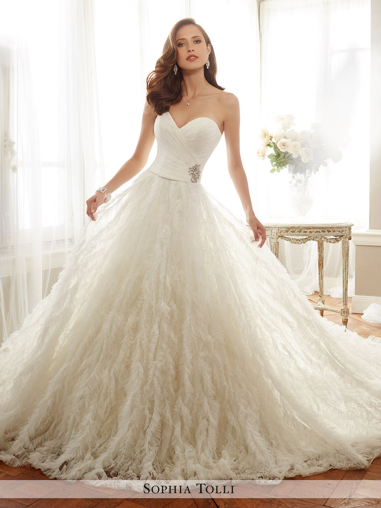 Sophia Tolli Two-Piece Soft Tulle Ruffle And Allover Lace Wedding Gown