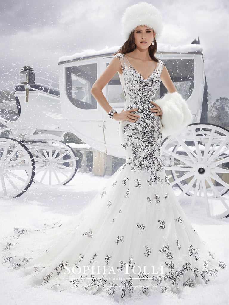 Sophia Tolli Wedding Dress satin lace mermaid trumpet Sophia Tolli Wedding Dress satin lace mermaid trumpet