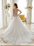 Sophia Tolli Sleeveless Misty Tulle With Slender Illusion Lace Straps Wedding Ball Gown