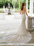 Sophia Tolli Sleeveless Allover Soft Lace With Hand-Beaded Illusion Thin Straps  Wedding Gown