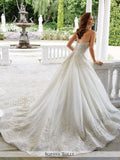 Sophia Tolli Strapless Metallic Lace Over Misty Tulle with Sweetheart Neckline Wedding Dress